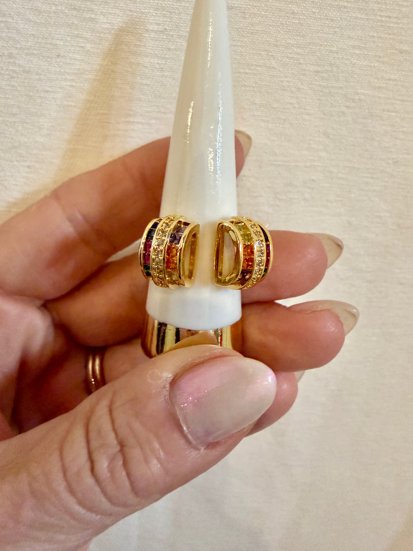 Open Front CZ Ring - Multi Color