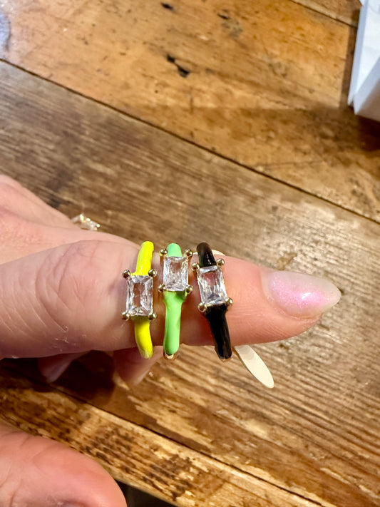 Glitterly Enamel Ring