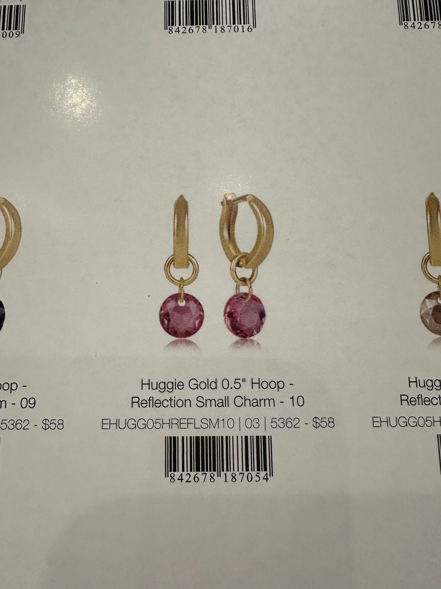 Huggle Gold 0.5" Hoop - Reflection Small BirthStone Earrings