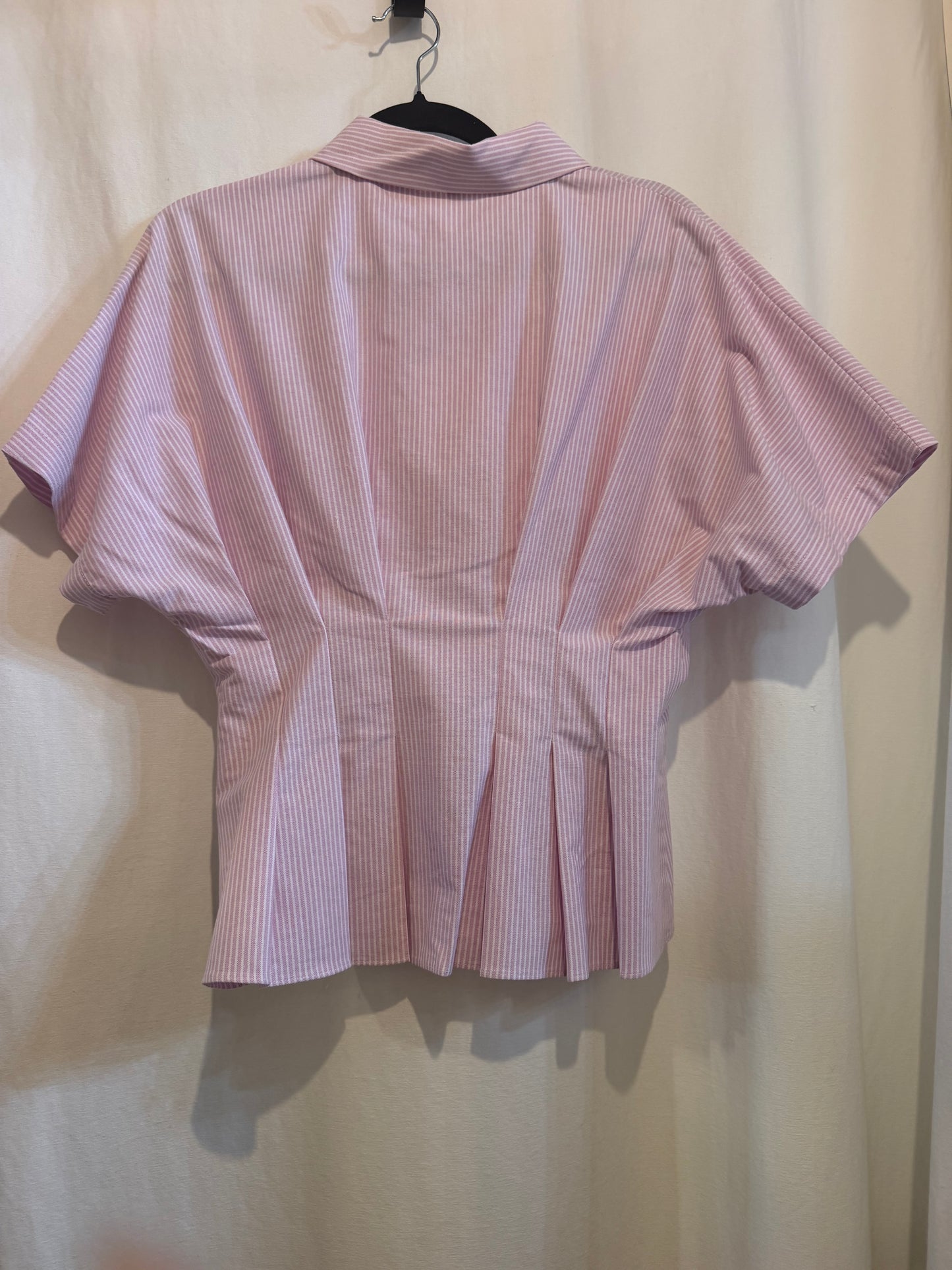 Pleated S/S Button Down Shirt