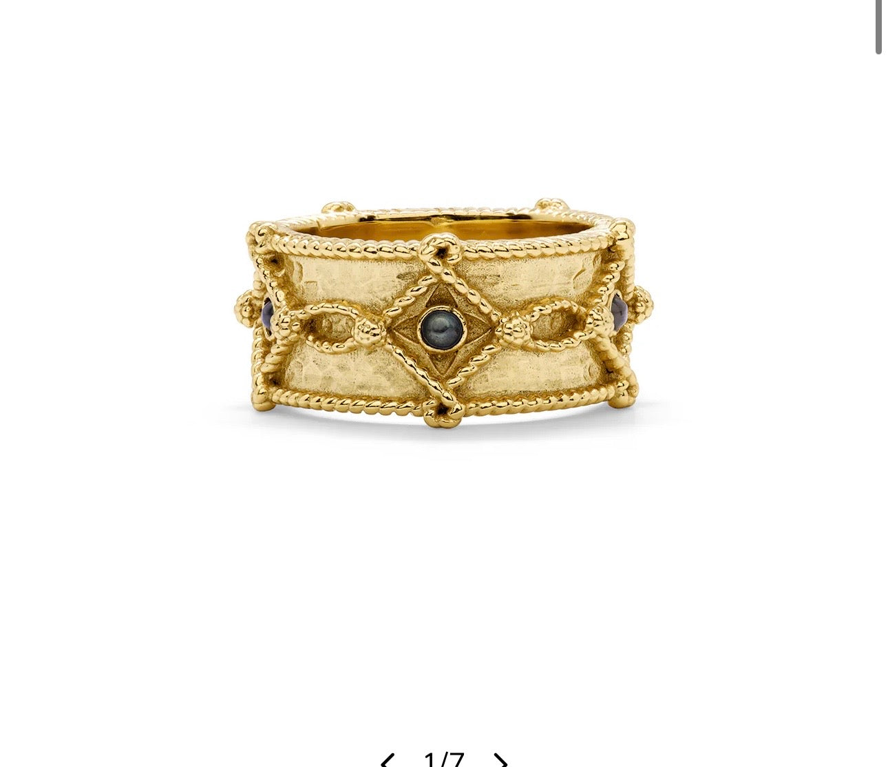 Ring Band - Gold/Blue Labradorite