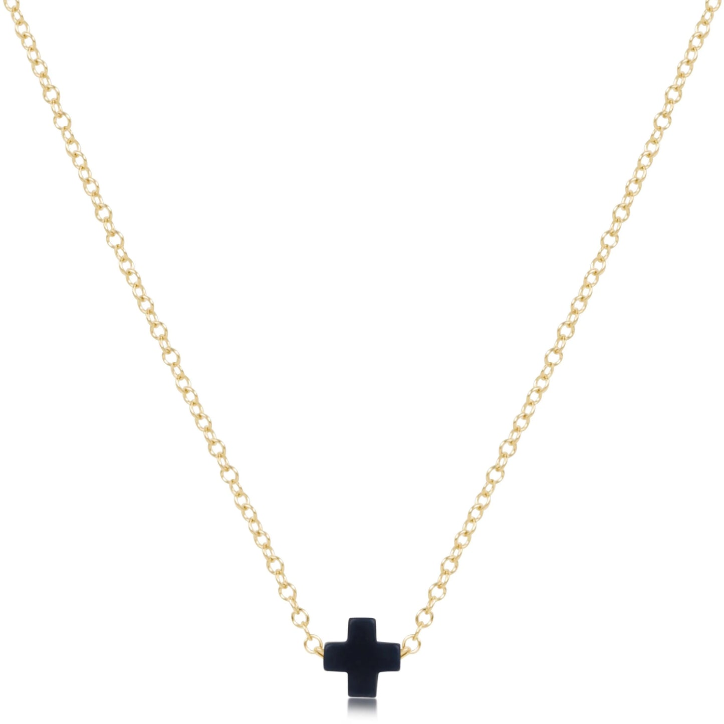 egirl 14* Necklace Gold - Signature Cross Small Navy