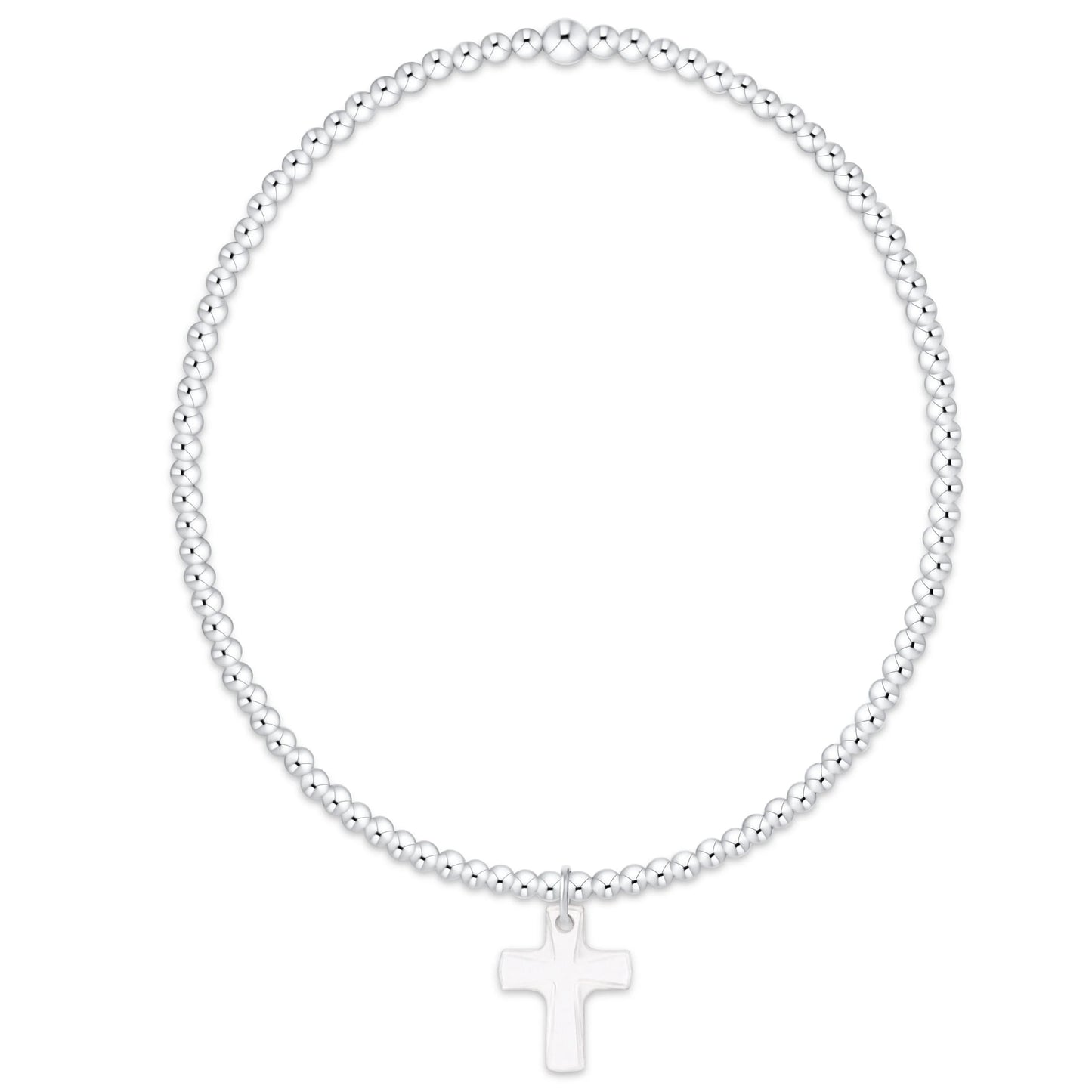 Classic sterling 2mm bracelet - blessed crystal charm