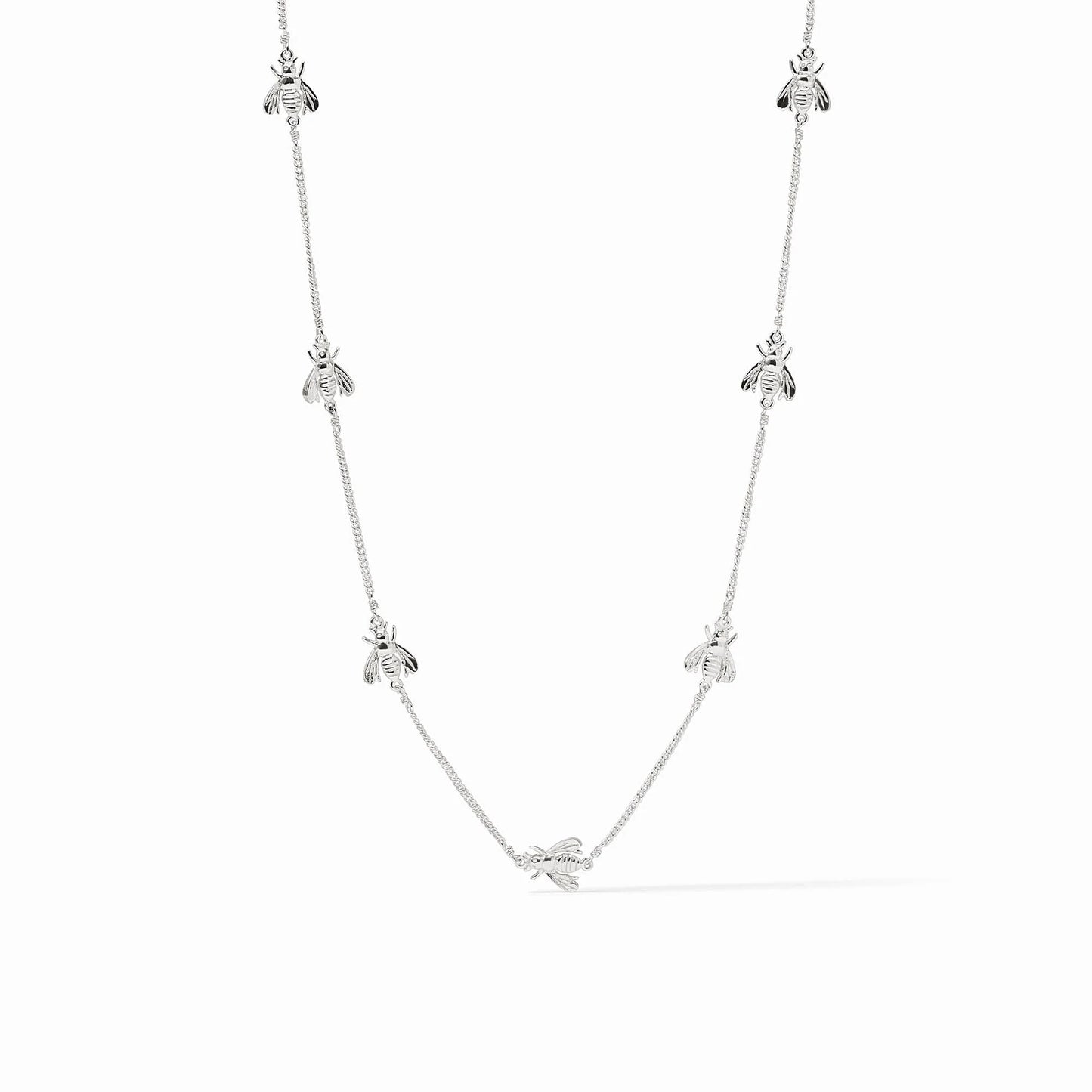 Bee Delicate Station Necklace - silver