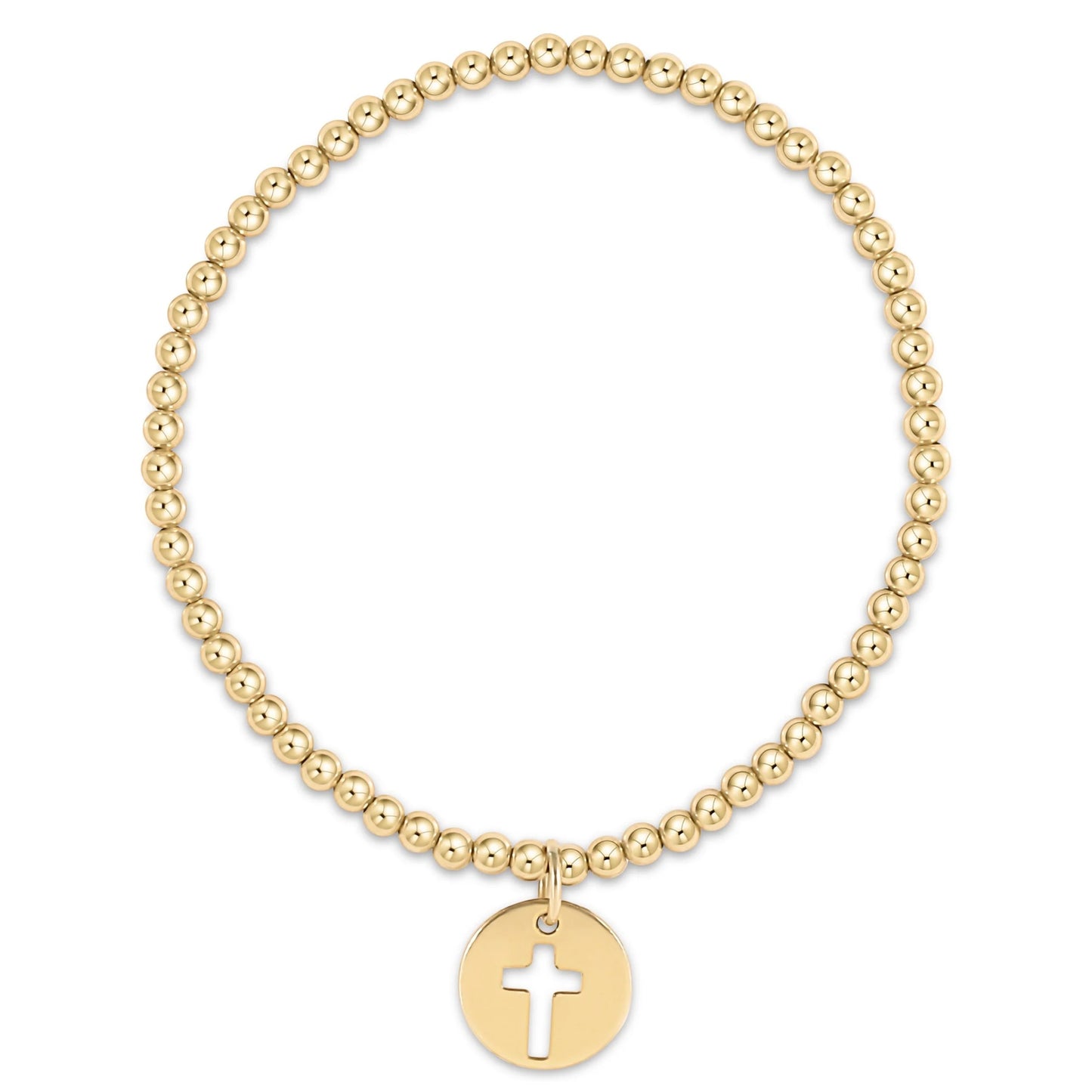 classic gold 3mm bracelet - blessed gold disc
