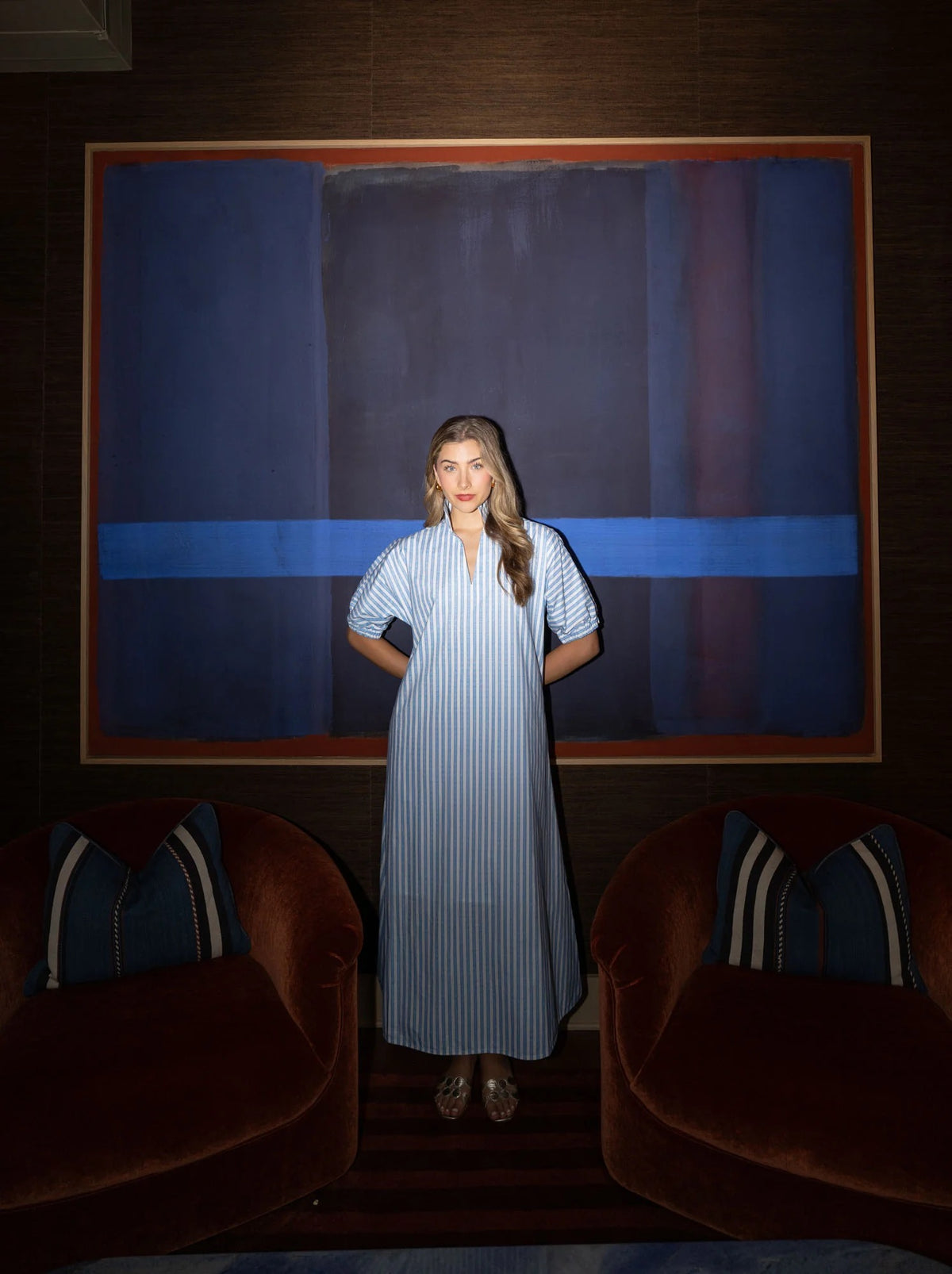 POPPY MAXI French Blue Stripe