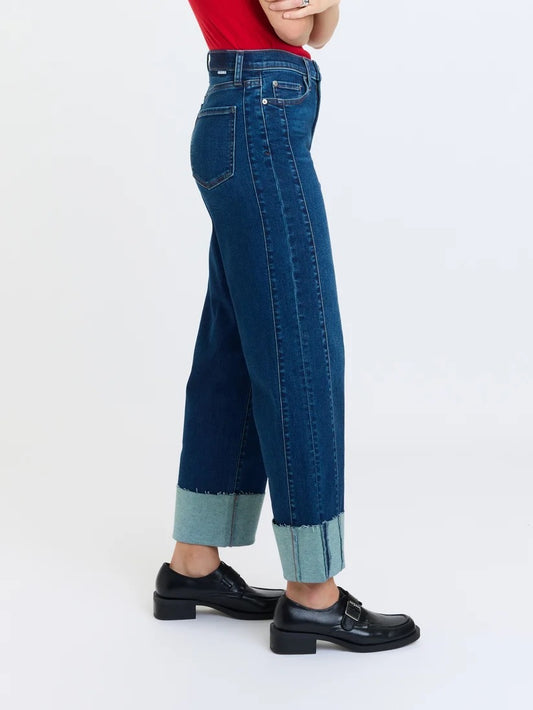 Pleaser High Rise Wide Ankle in Slow Motion Daze Jeans