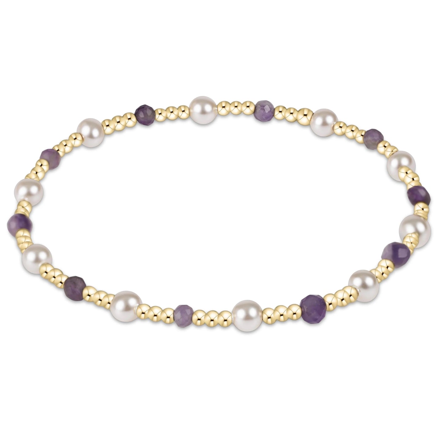 pearl sincerity pattern 4mm bead bracelet - amethyst