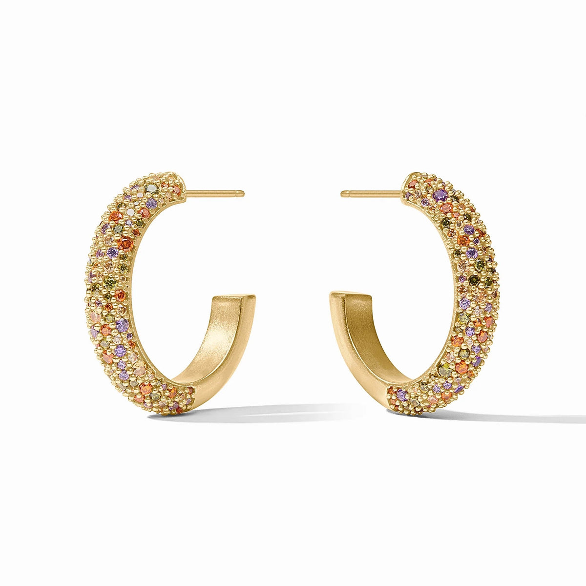 Stardust Hoop Gold Muti Stone Julie Vos