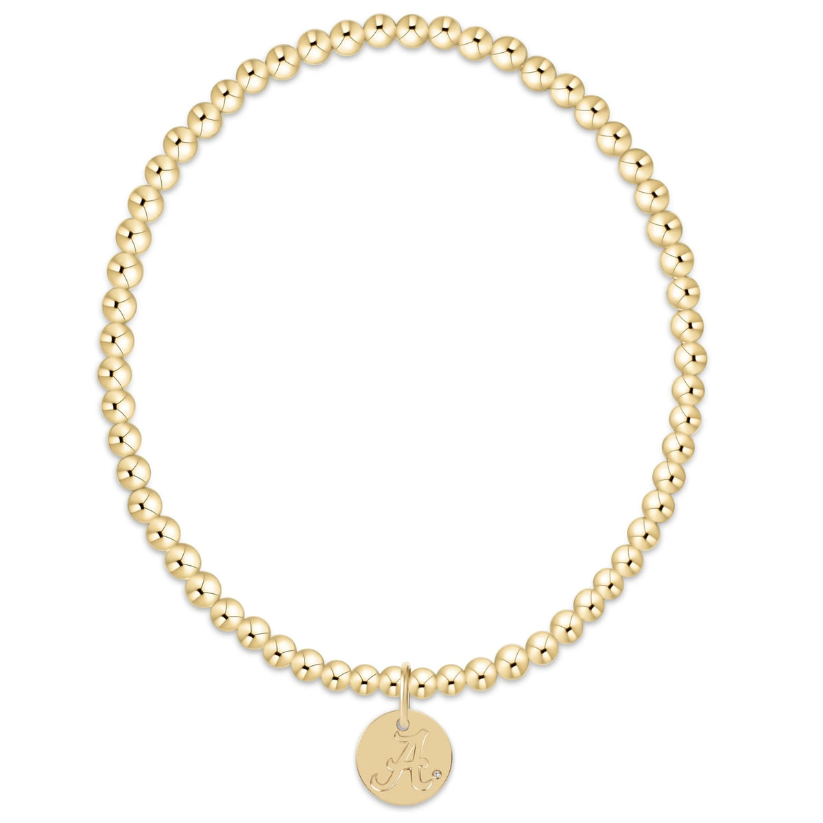ecollegiate classic gold 3mm bracelet - alabama disc Extends
