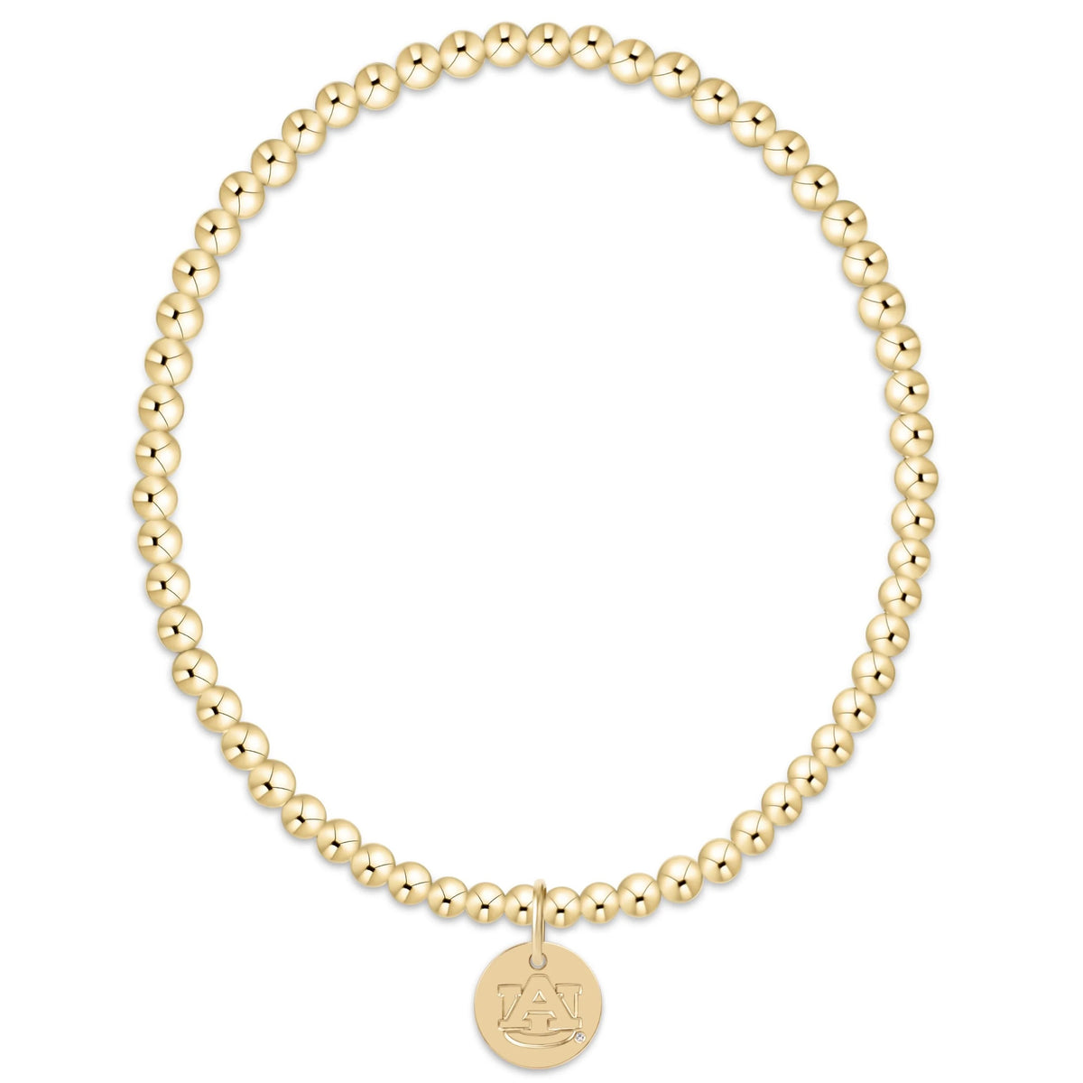 ecollegiate classic gold 3mm bracelet - auburn disc Extends