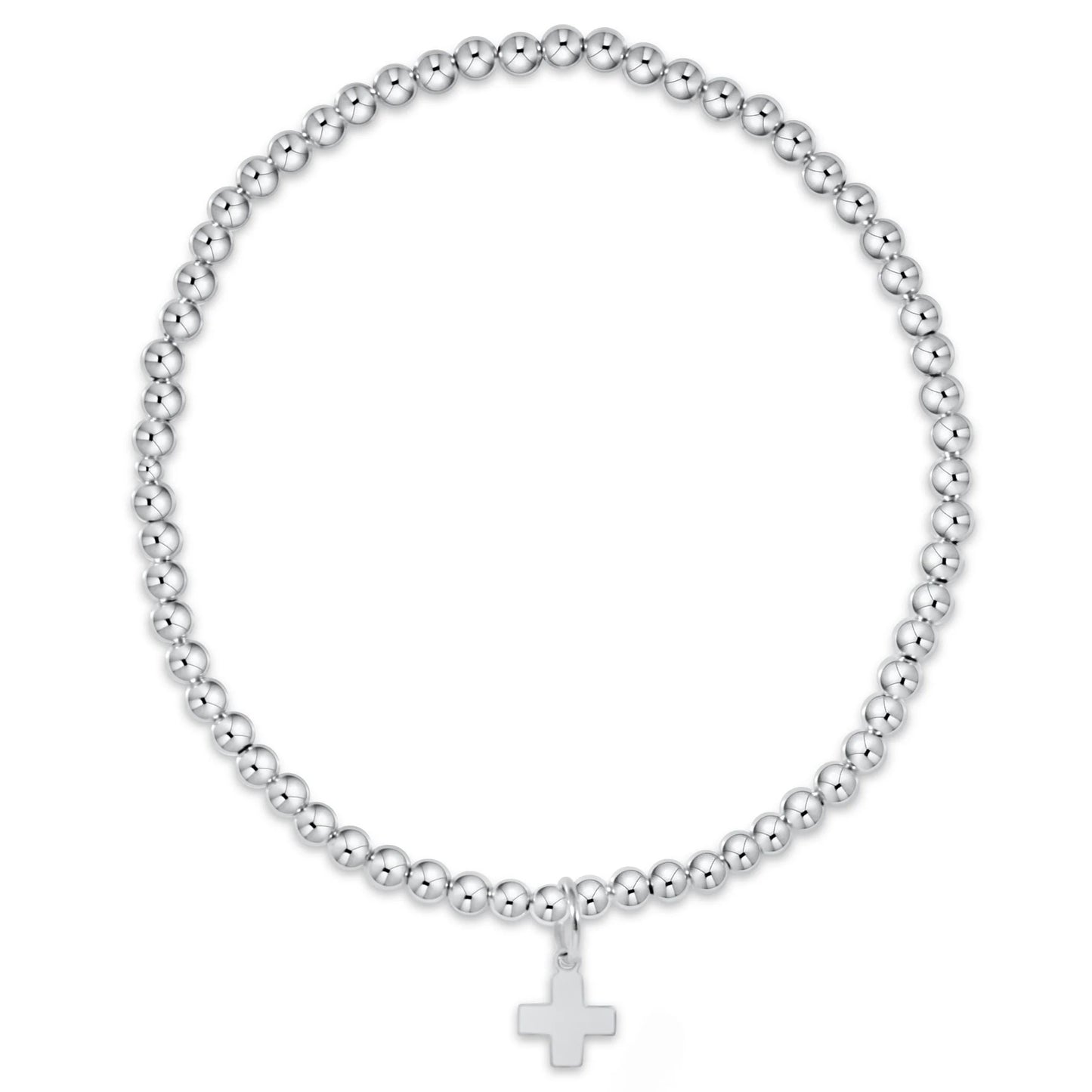 classic sterling 3mm bracelet - signature cross sterling charm