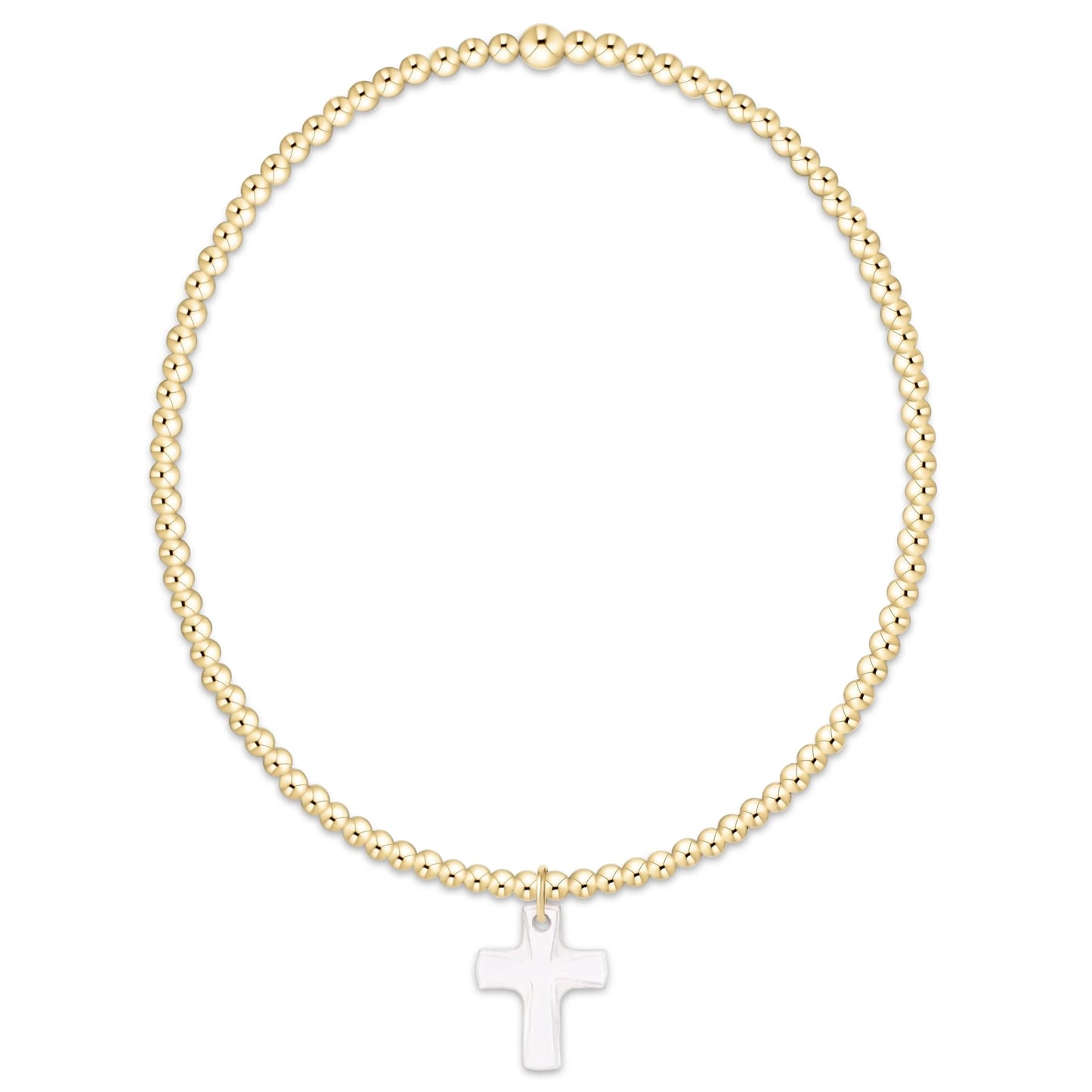 Classic gold 2mm bracelet - blessed crystal charm