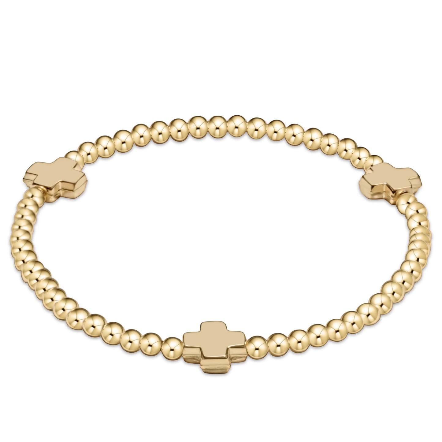 Extend signature cross 3mm gold bracelet - gold