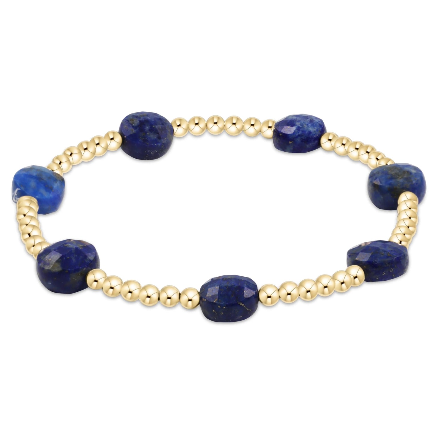 Extend admire gold 3mm bead bracelet - lapis