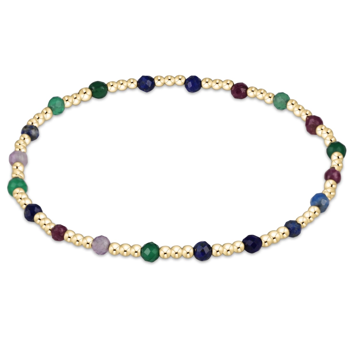 gemstone gold sincerity pattern 3mm bead bracelet - hot mess