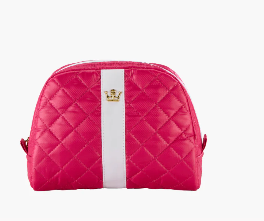 Kst Cosmetic Case Med Bright Rose Pink/White Stripe