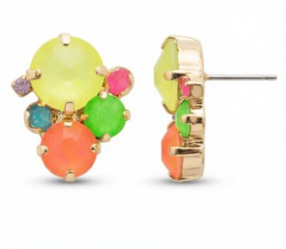 Crystal Assorted Rounds Stud Earrings - Sorrelli Jewelry