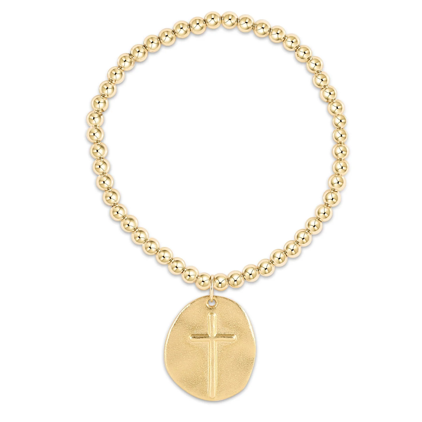classic gold 4mm bead bracelet - inspire gold charm extends