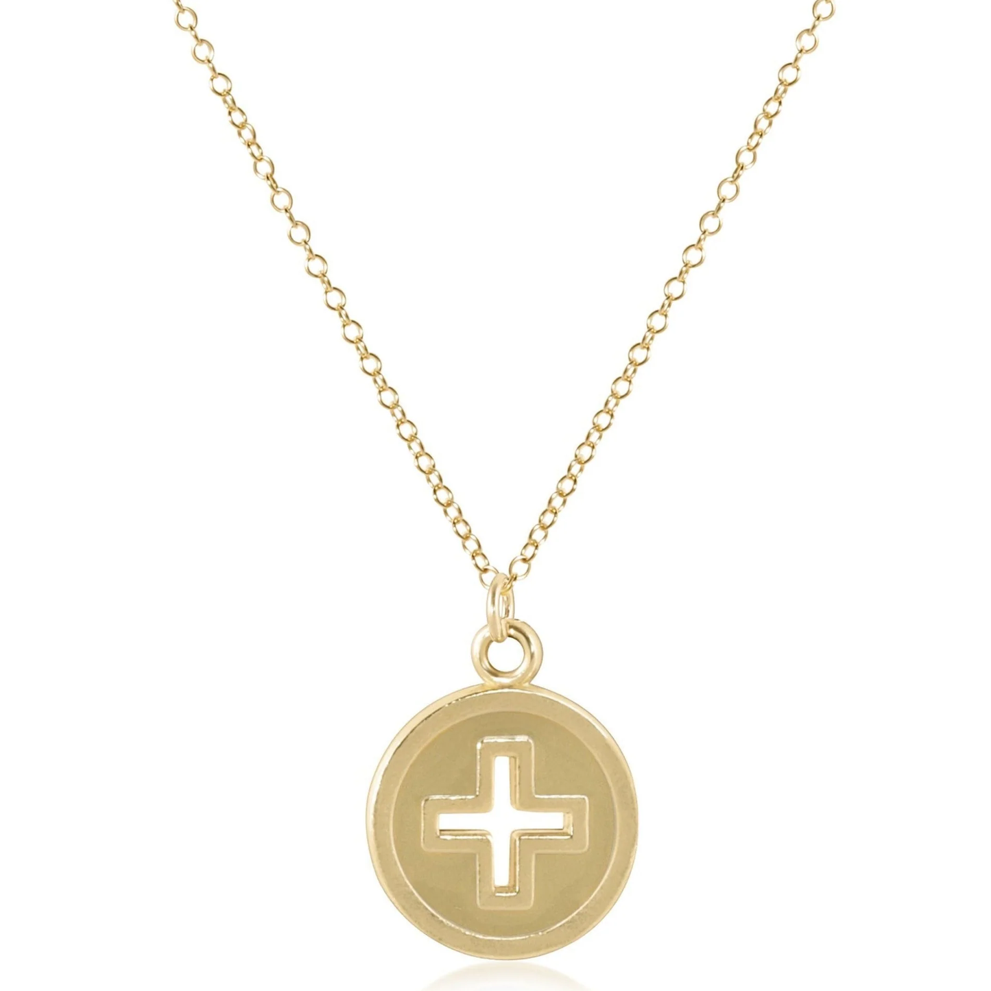 Enewton Signature Cross Gold Disc 16” Necklace