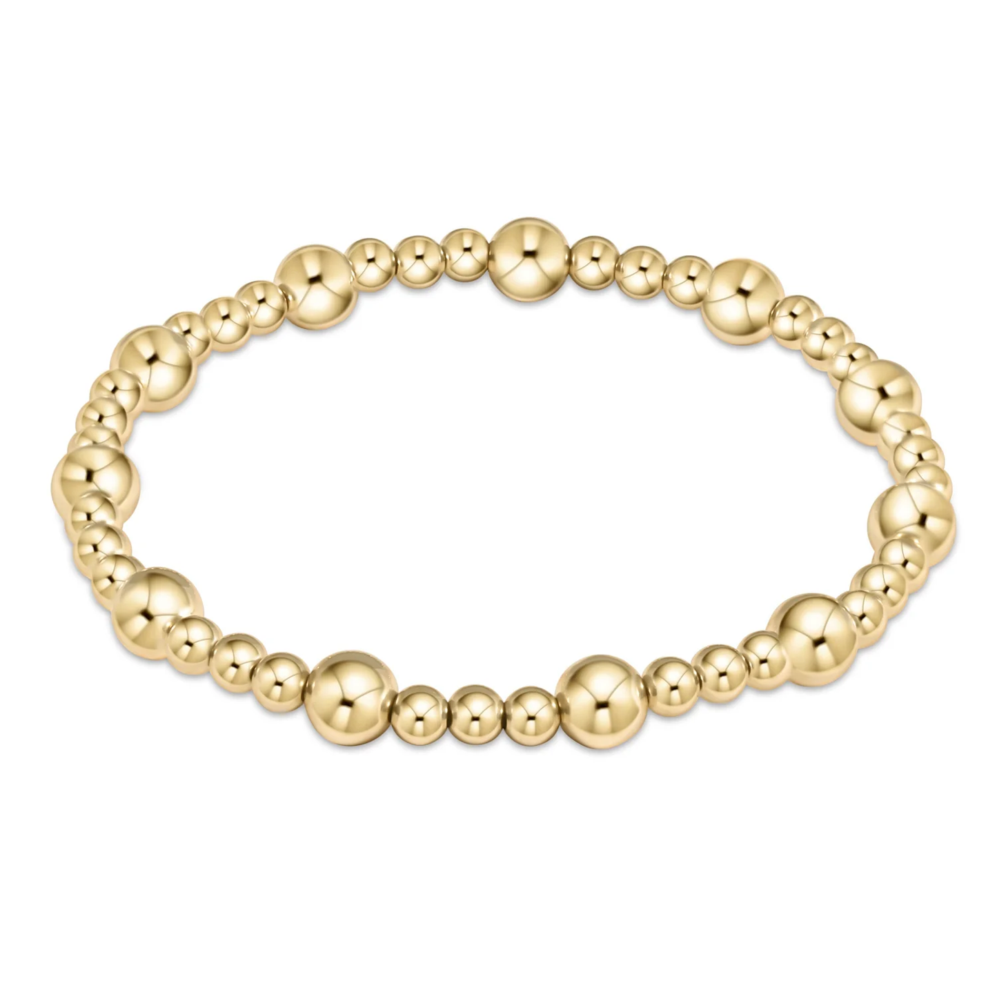 classic sincerity pattern 6mm bead bracelet - gold extends