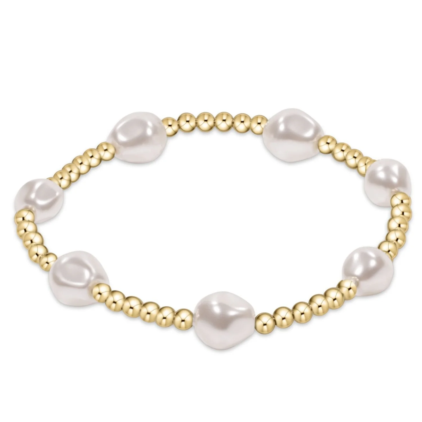 admire gold 3mm bead bracelet - pearl extends
