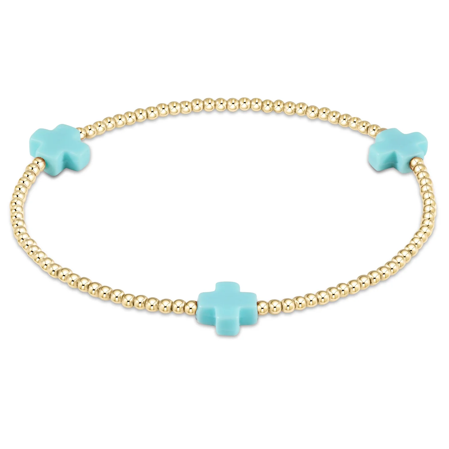 Small Cross 3mm Turquoise E Girl