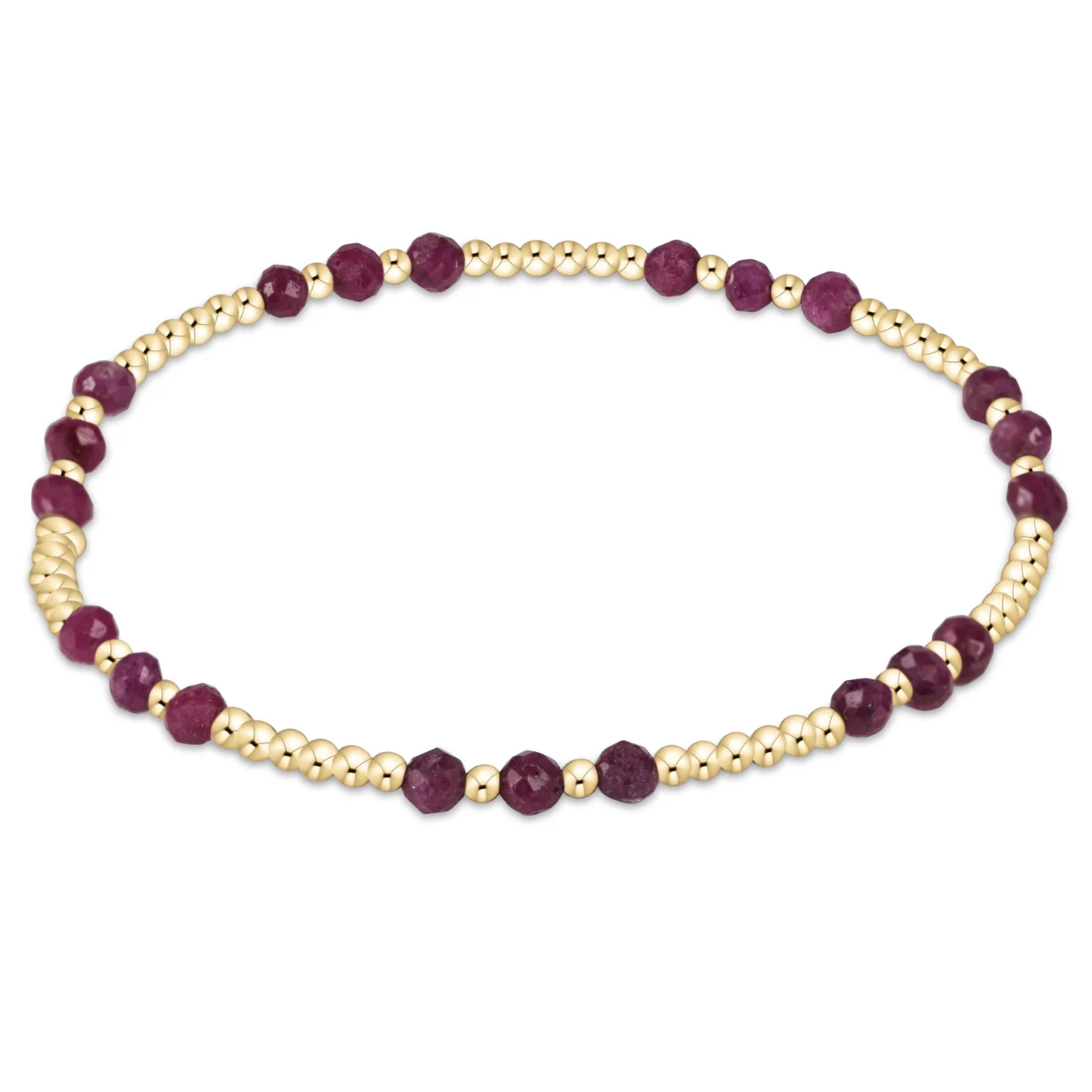 gemstone gold joy pattern 3mm bead bracelet - ruby 5.0 star rating 1 Review