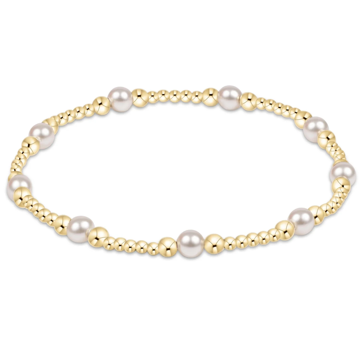 classic purpose pattern 4mm bead bracelet - pearl