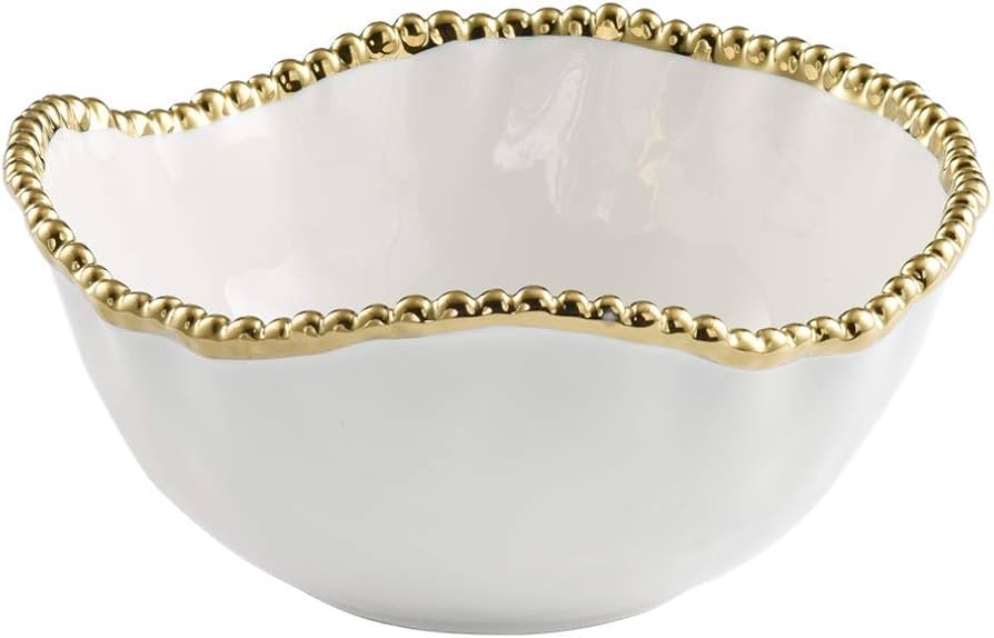 Small Round Snack Bowl Pampa Bay White Gold CER1209WG