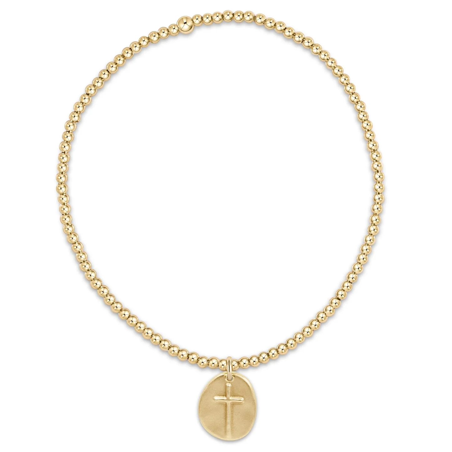 classic gold 2mm bead bracelet - inspire small gold charm extends
