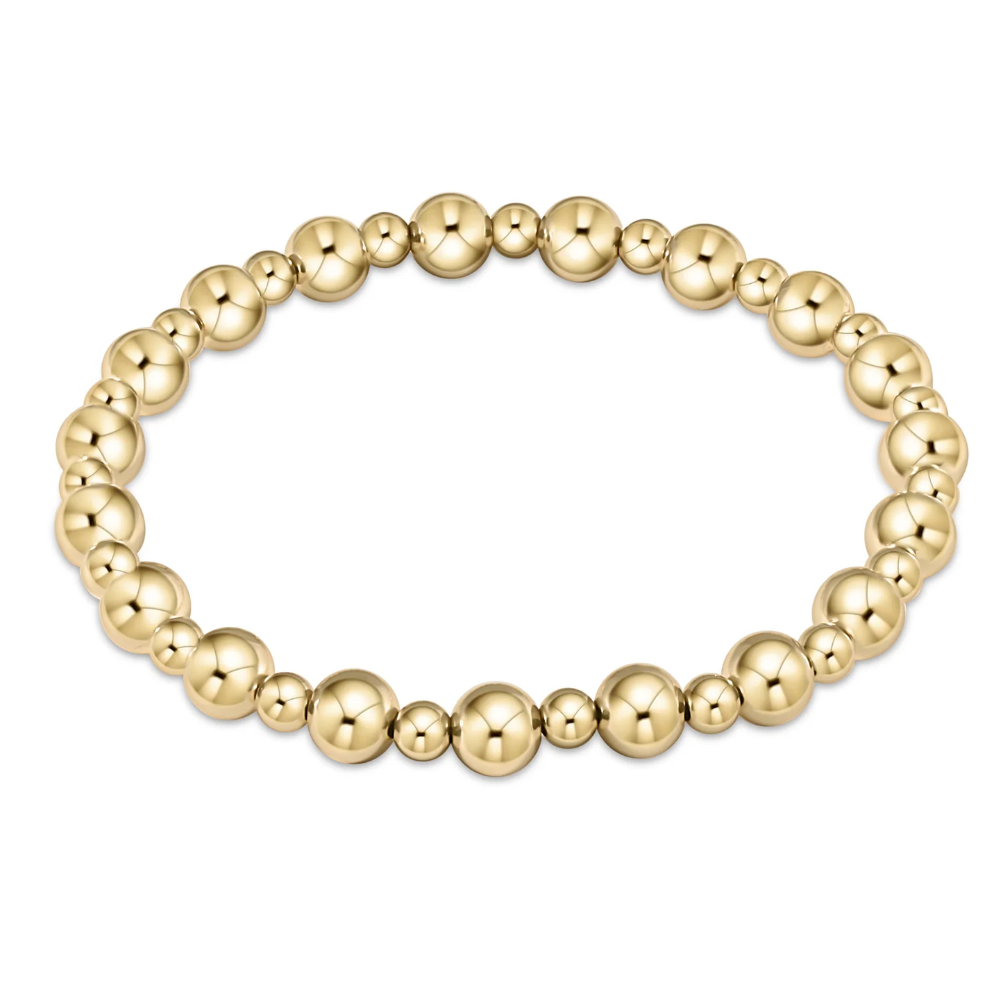 classic grateful pattern 6mm bead bracelet - gold extends
