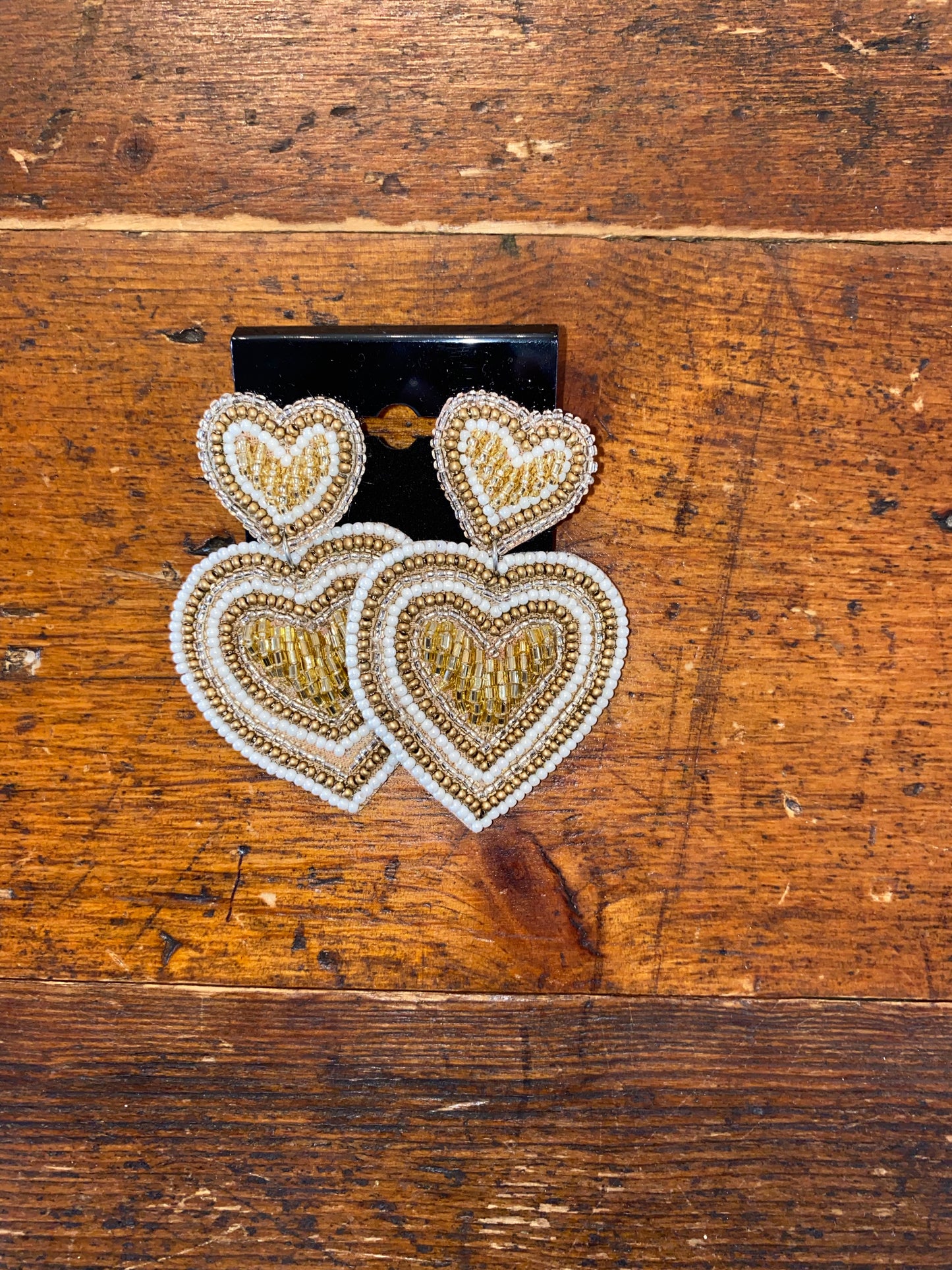Gold Tier Heart Earrings