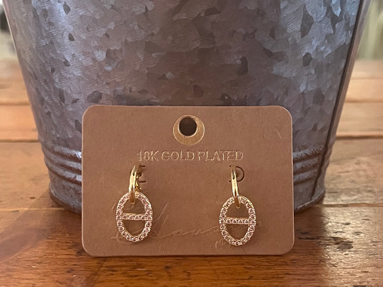 Belle Gold Stone Latch Back Earrings
