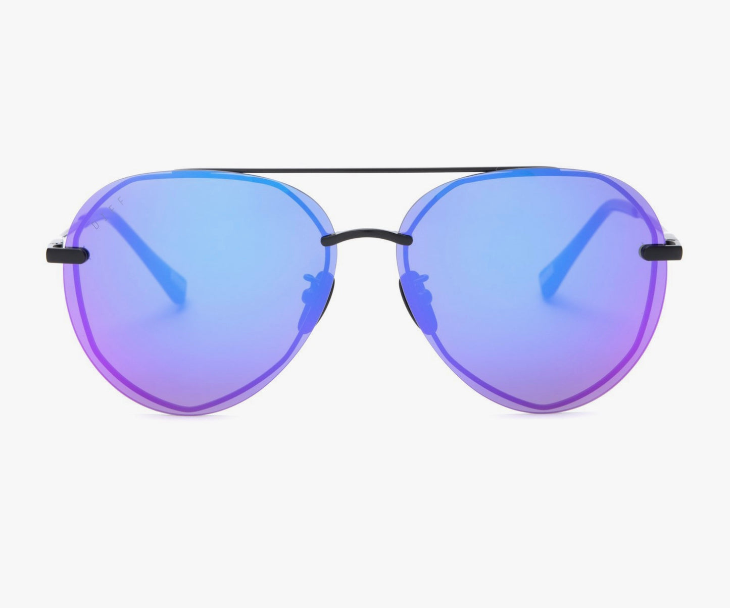 Diff Eyewear Lenox - Matte Black + Purple Mirror