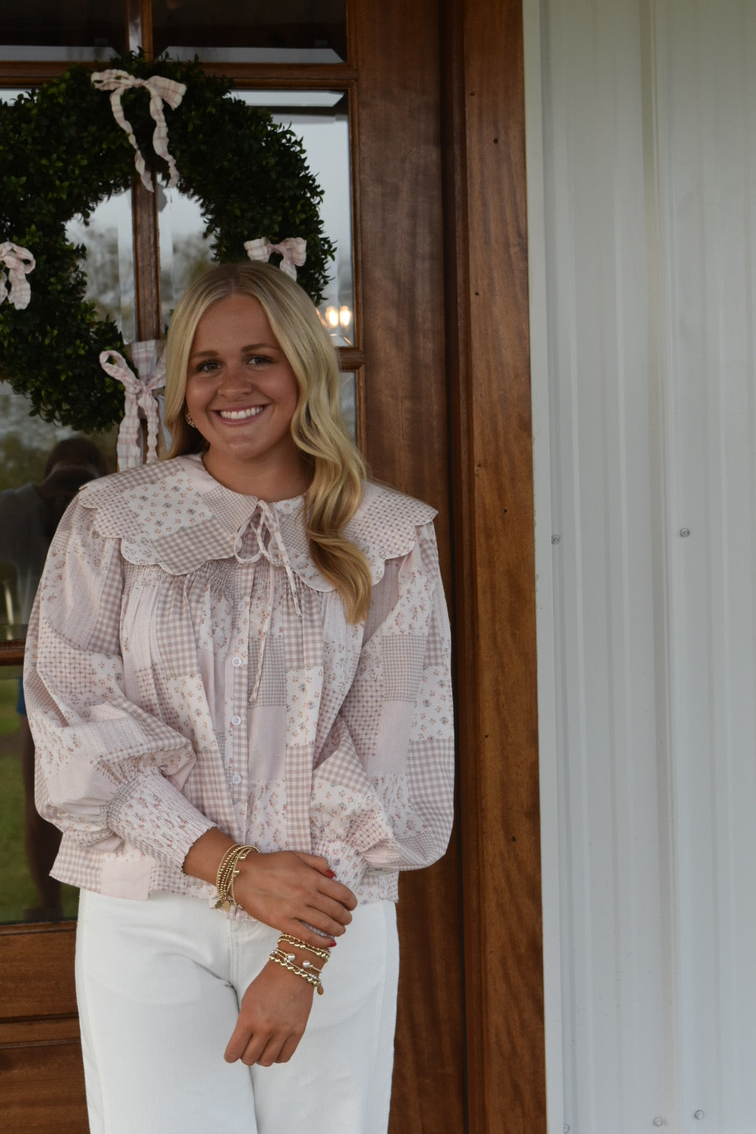 Scalloped Tile Collar Shirt