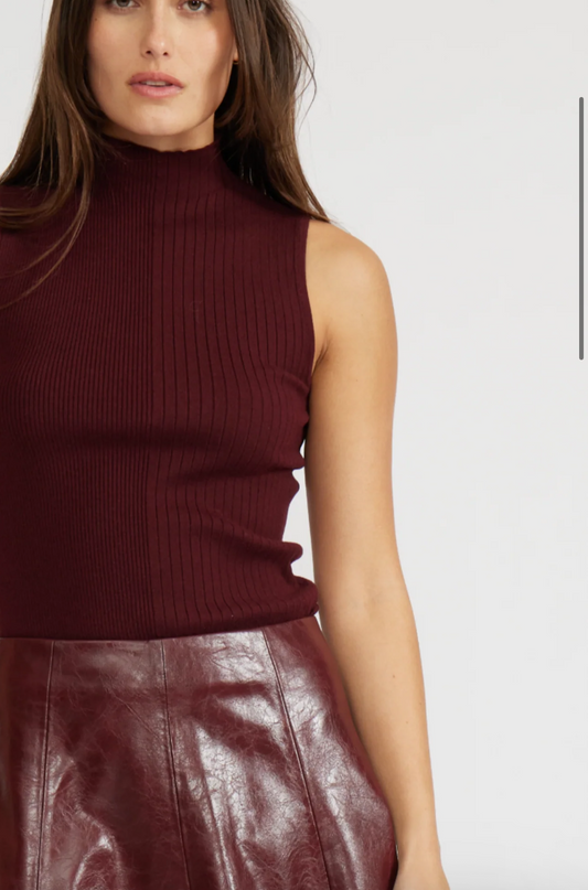 Burgundy Leather Skirt