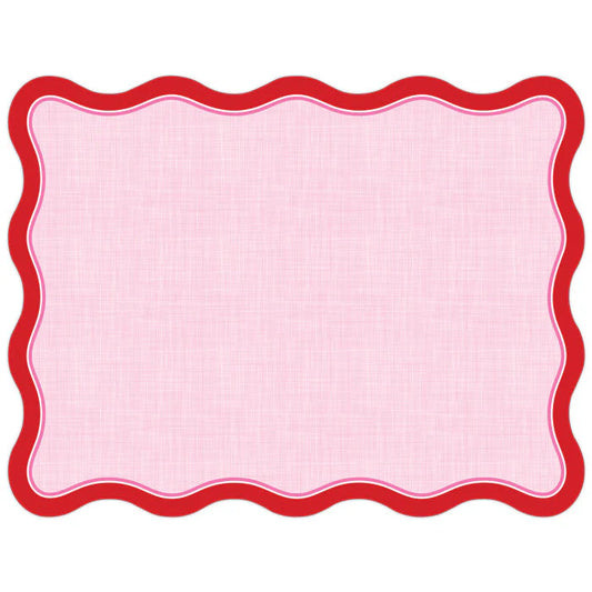 Pink and Red Wavy Edge Die-Cut Place Mats