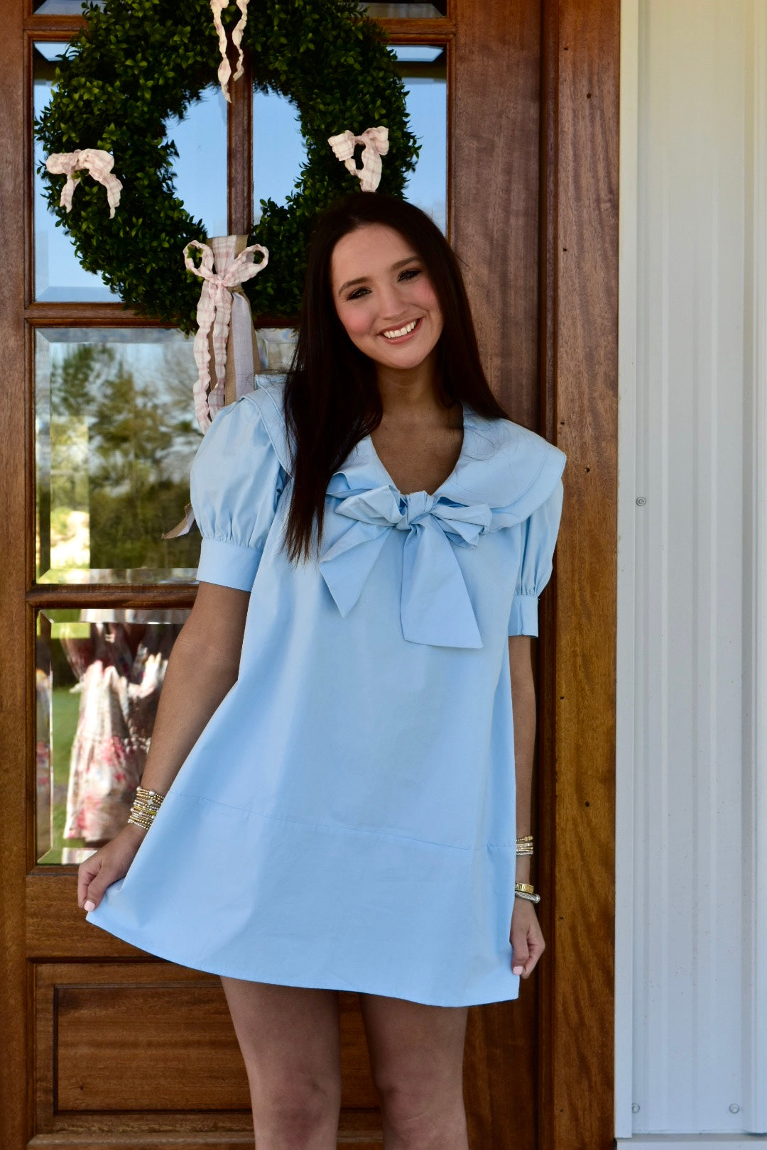 sailor blue bow dress