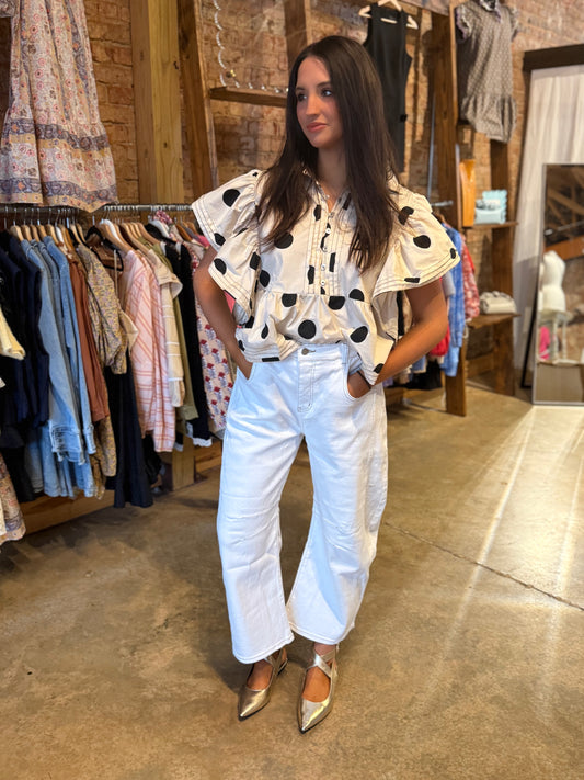 Poka Dot Preppy Top