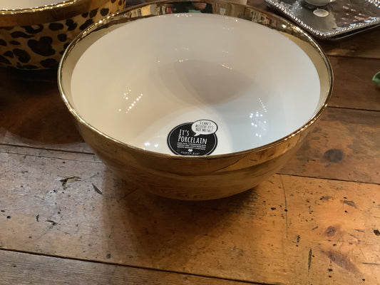 PAMPA BAY MADERA WOOD AND GOLD LARGE BOWL