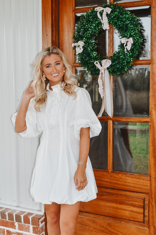 White Peplum Mini Dress