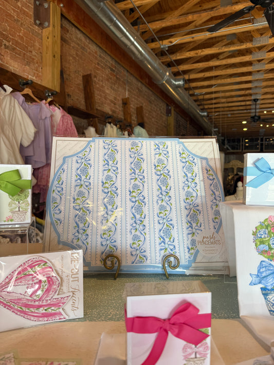 Block Print Blue Bow Placemat