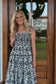 Navy Ruffle Tiered Smocked Dress