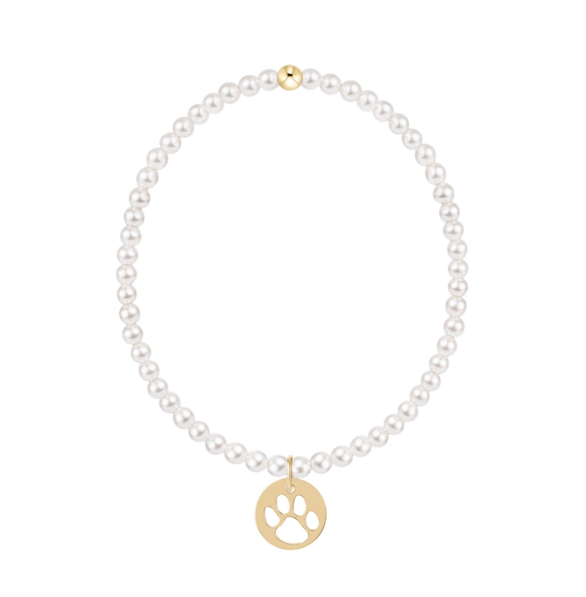 Enewton- Classic pearl 3mm Paw Print Disc Bracelet