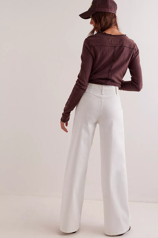 Ivory We The Free Libre Wide-Leg Jeans