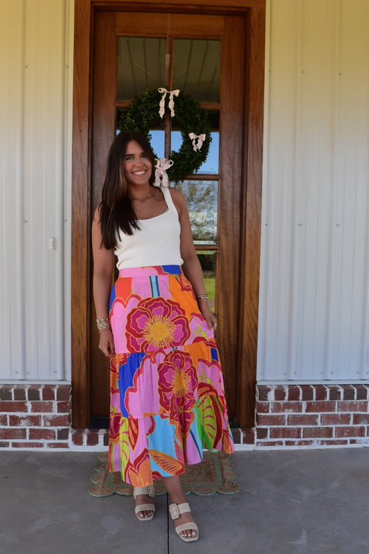 Sapphire Big Florals Skirt