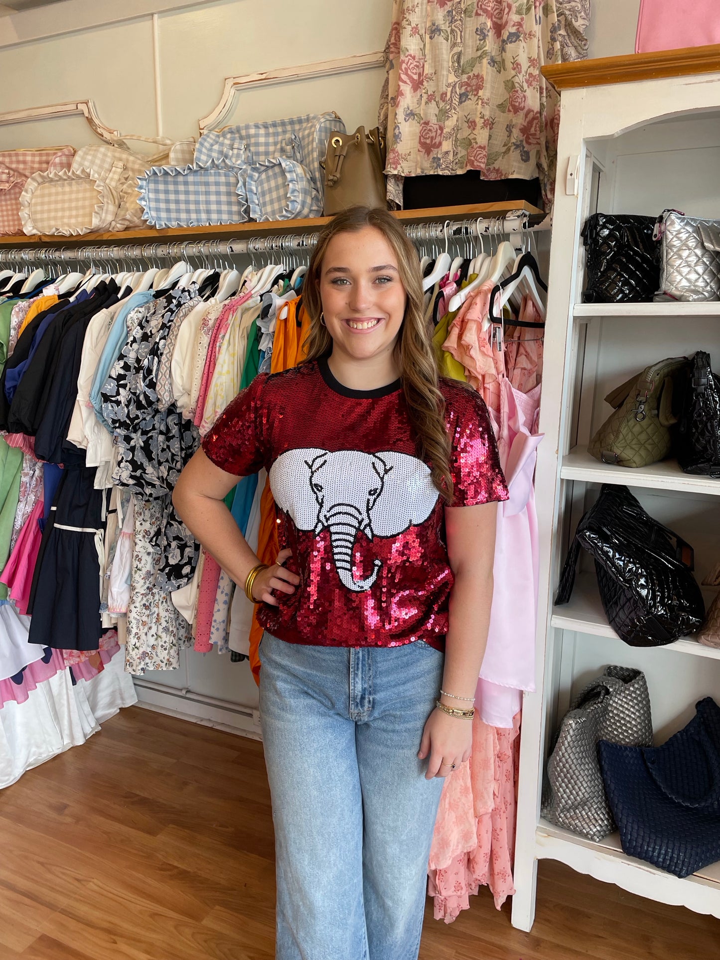 Elephant Sequin Top