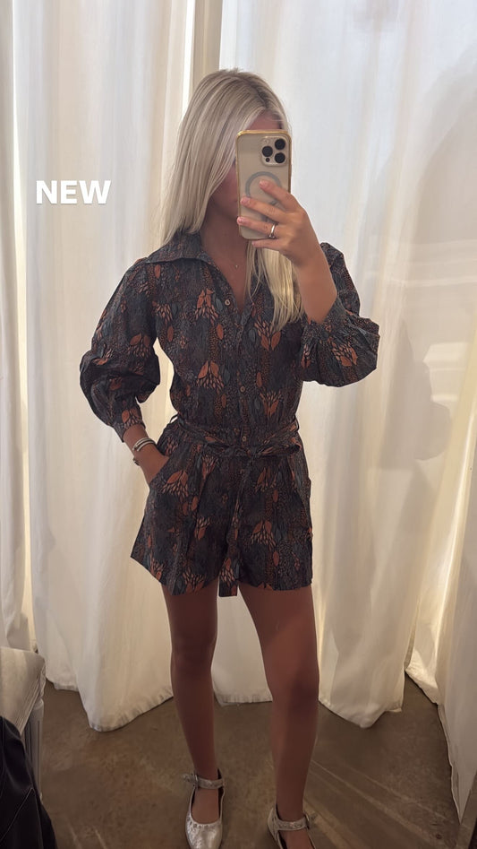 Mossy Fall Tie Romper