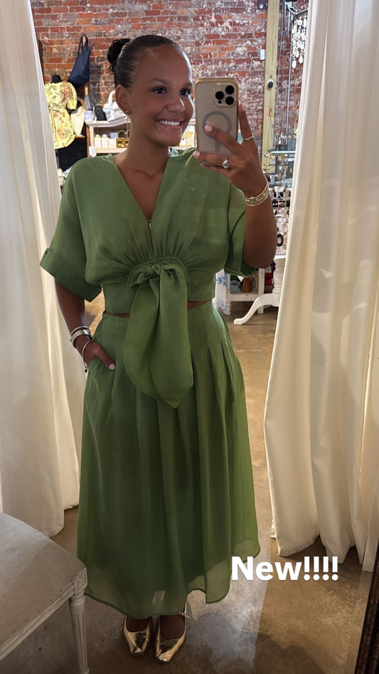 Green Moss Midi Skirt